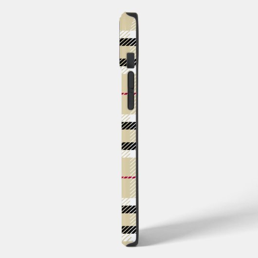 Beige Preppy Kariert Fashion Monogram Personalisie Case-Mate iPhone Hülle (Rückseite / Links)