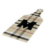 Beige Preppy Kariert Fashion Monogram Personalisie Schneidebrett (Ecke)