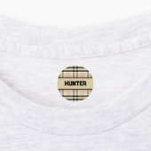 Beige Preppy Plaid Fashion Monogram Personalized Etiketten (Befestigt)