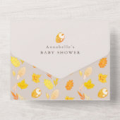 Beige Pumpkin Baby Dusche in einer Einladung (Rückseite)