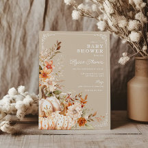 Beige Pumpkin Gender Neutral Baby Dusche