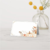 Beige Pumpkin Gender Neutral Baby Dusche Platzkarte (Vorderseite)