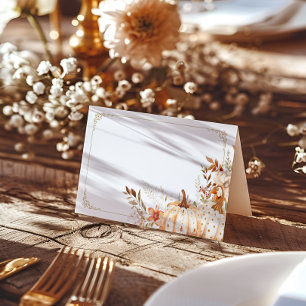 Beige Pumpkin Gender Neutral Baby Dusche Platzkarte