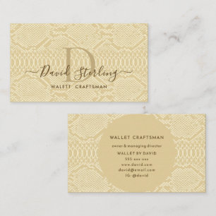 Beige Python Skin Business Card Visitenkarte