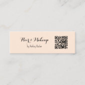 Beige QR Code Beauty Makeup Artist Mini Visitenkarte (Vorderseite)