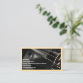 Beige Qr Code Black Violin Violinist Visitenkarte (Stehend Vorderseite)