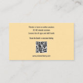 Beige Qr Code Black Violin Violinist Visitenkarte (Rückseite)