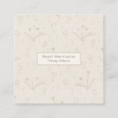 Beige QR Code Neutrale Visitenkarte Minimalistisch (Vorderseite)