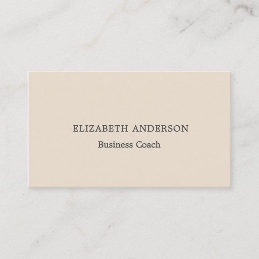 Beige qr code social media visitenkarte (Vorderseite)