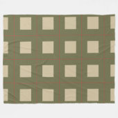 Beige Quadrate auf grünem Hintergrund mit rotem Ra Fleecedecke (Vorderseite (Horizontal))