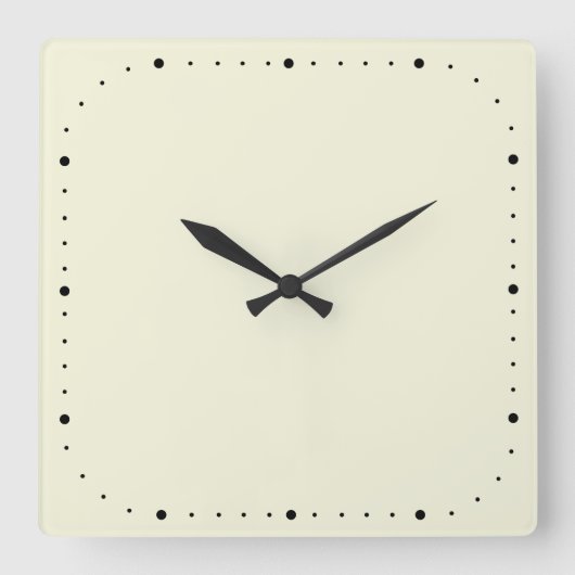 Beige quadratische Wall-Uhr mit ohne Zahlen Quadratische Wanduhr (Vorderseite)