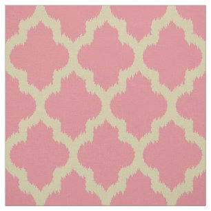 Beige Quatrefolie Ikat & benutzerdefinierter rosa  Stoff