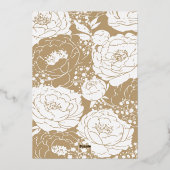 Beige Quinceañera Foil Einladung (Rückseite)