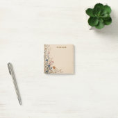 Beige-Rand Rustikale Boho-Wildblume  Post-it Klebezettel (Büro)