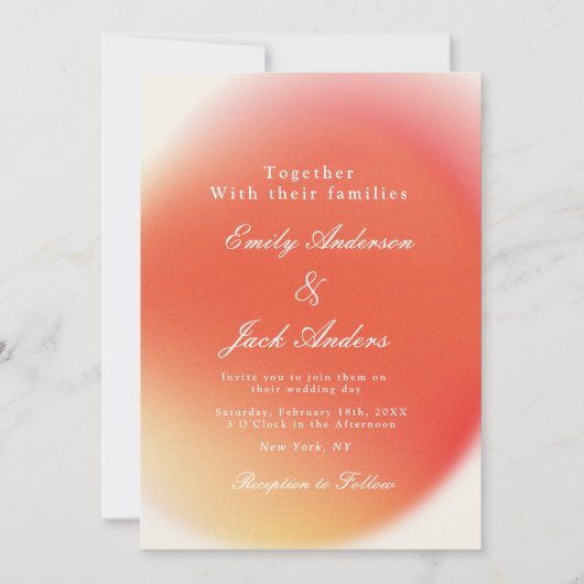 Beige Red Retro Wedding Save The Date (Vorderseite)