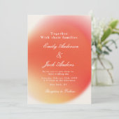 Beige Red Retro Wedding Save The Date (Stehend Vorderseite)