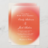 Beige Red Retro Wedding Save The Date (Vorne/Hinten)