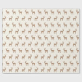 Beige Reindeer Winter Modern Minimalist Christmas Geschenkpapier (Flach)