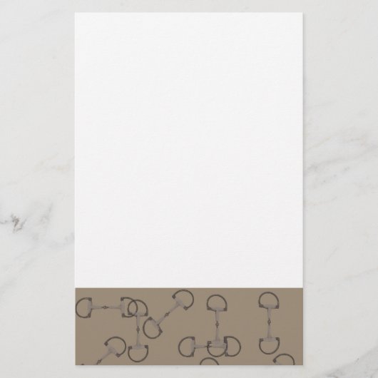 Beige Reitpferde Bits Briefpapier (Vorderseite)