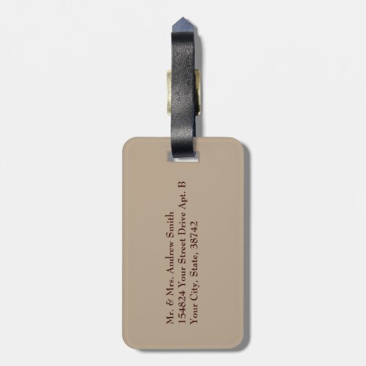 Beige Reitpferde Bits Gepäckanhänger (Rückseite vertikal)