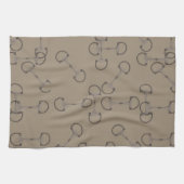 Beige Reitpferde Bits Geschirrtuch (Horizontal)