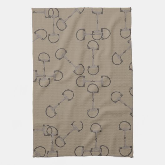 Beige Reitpferde Bits Geschirrtuch (Vertikal)