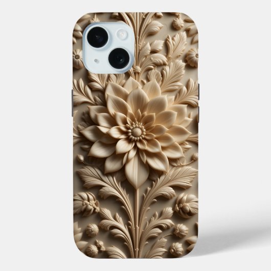 Beige Relief Bloom iPhone / iPad Gehäuse Case-Mate iPhone Hülle (Rückseite)