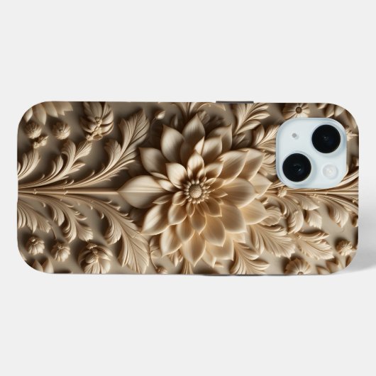 Beige Relief Bloom iPhone / iPad Gehäuse Case-Mate iPhone Hülle (Rückseite (Horizontal))