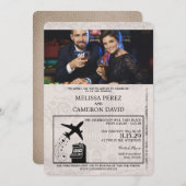 Beige Reno Passport Einladung zur Hochzeit (Vorne/Hinten)