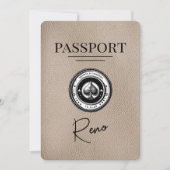 Beige Reno Passport Save the Date (Vorderseite)