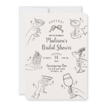 Beige Retro Cocktail Party Brautparty laden