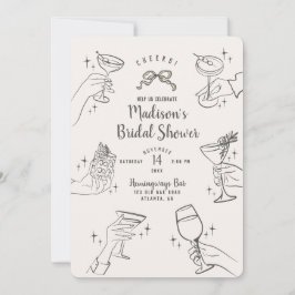 Beige Retro Cocktail Party Brautparty laden