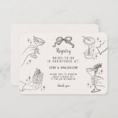 Beige Retro Cocktail Party Bridal Registrierung Be Begleitkarte (Vorne/Hinten)