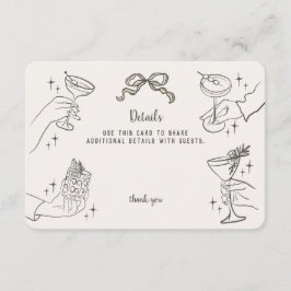 Beige Retro Cocktail Party Details Einlegen Beige Begleitkarte