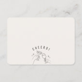 Beige Retro Cocktail Party Fingerabdrücke Größe ei Begleitkarte (Rückseite)