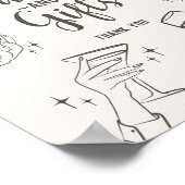 Beige Retro Cocktail Party Karten und Geschenke Ze Poster (Ecke)