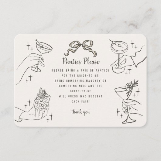 Beige Retro-Cocktail-Party-Pantoffeln Bitte einfüg Begleitkarte (Vorderseite)