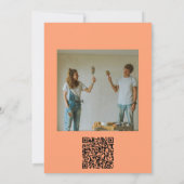 Beige Retro Floral mit Foto Hochzeit Einladung (Rückseite)