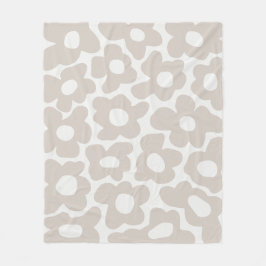 Beige Retro Groovy Baby Blume Muster Fleecedecke