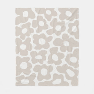 Beige Retro Groovy Baby Blume Muster Fleecedecke