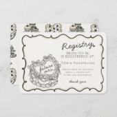 Beige Retro Herz Coquette Kuchen Registrierung Bei Begleitkarte (Vorne/Hinten)