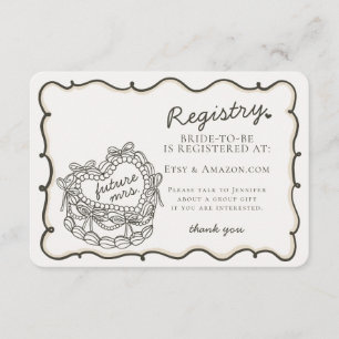 Beige Retro Herz Coquette Kuchen Registrierung Bei Begleitkarte