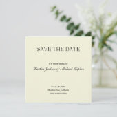 Beige Rett Date Hochzeit Beruflich Minimalistisch Save The Date (Stehend Vorderseite)