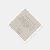 Beige Romantische Hochzeit Serviette (Ecke)