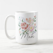 Beige Rosa Blumen Muttertag Witze Caption Kaffeetasse (Links)