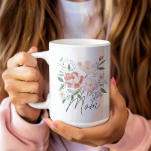 Beige Rosa Blumen Muttertag Witze Caption Kaffeetasse