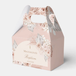 beige rosa Blumen | Taufe Geschenkschachtel