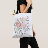 Beige Rosa Blumenmütter Tag Witty Caption Tasche (Von Nahem)
