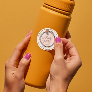 Beige rosa Blütenfarben Danke an die Circle Sticke Runder Aufkleber