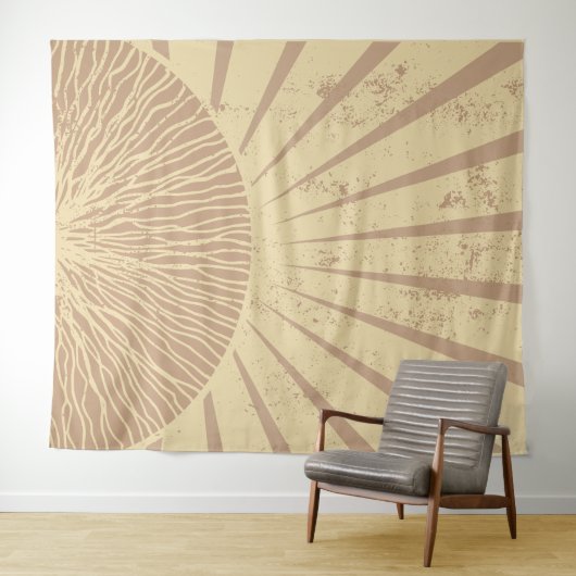 Beige Rosa Elegant Simple Boho Sunset Wandteppich (Beispiel (Horizontal))